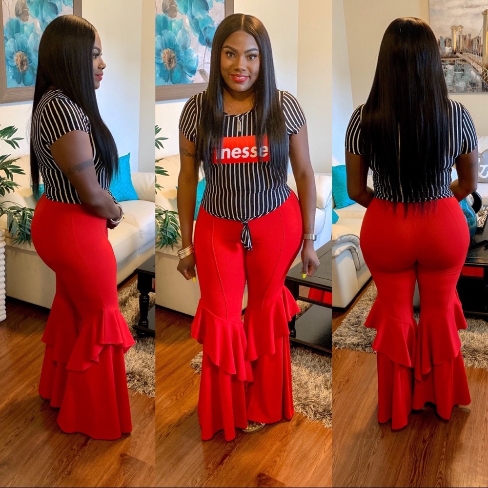 Ruffle High Waisted Pants